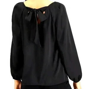 Nine West Bow Tie back satin blouse, XL: see measurements